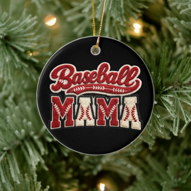 Baseball Mama Ceramic Ornament (Tree)