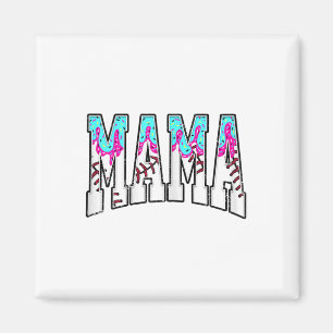 Baseball Mama Coquette Bow Game Day Baseball Mom M Magnet