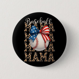 Baseball Mama Game Day Baseball Usa 4th Of July Mo 2 Inch Round Button