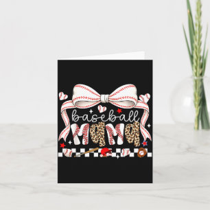 Baseball Mama Game Day Leopard Bow Cute Sports Card