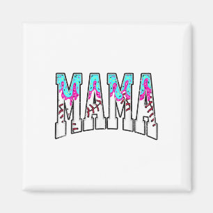 Baseball Mama Ice Cream Drip With Sprinkles Baseba Magnet