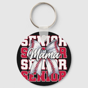 Baseball Mama Senior 2026 Coquette Bow Graduation Keychain