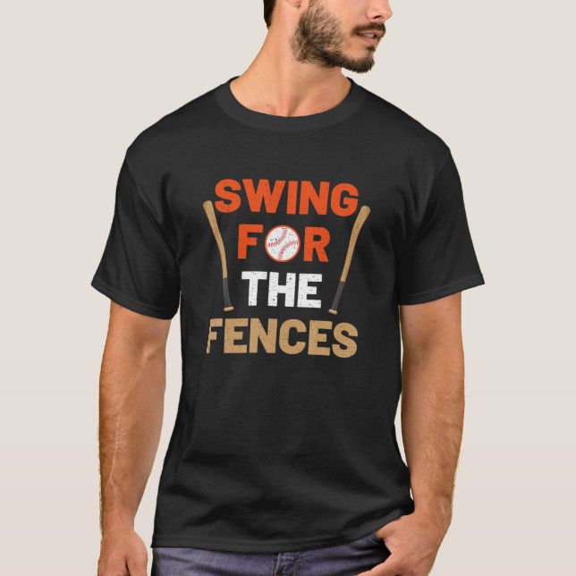 Baseball Mama Swing For The Fences Softball Tee Ba (Front)
