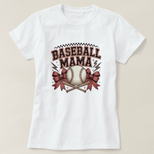 Baseball Mama T-Shirt with Bats, Bows & Lightning 