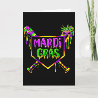 Baseball Mardi Gras Carnival Party Mask Ice Cream  Card