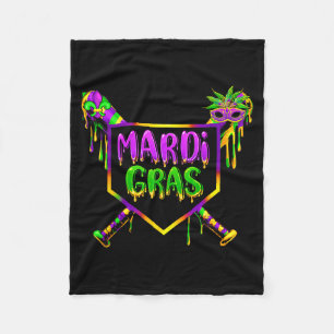 Baseball Mardi Gras Carnival Party Mask Ice Cream Fleece Blanket