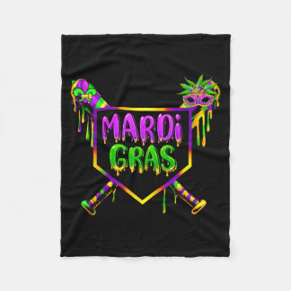 Baseball Mardi Gras Carnival Party Mask Ice Cream  Fleece Blanket