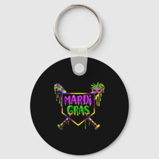 Baseball Mardi Gras Carnival Party Mask Ice Cream  Keychain