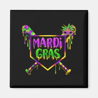 Baseball Mardi Gras Carnival Party Mask Ice Cream  Magnet