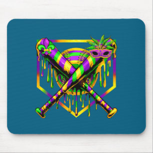 Baseball Mardi Gras Carnival Party Mask Ice Cream  Mouse Pad