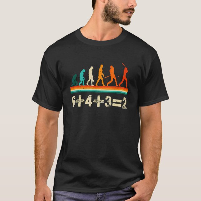 Baseball Math 6+4+32 Double Play  Baseball Player T-Shirt (Front)