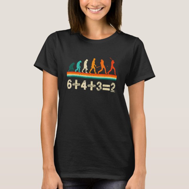 Baseball Math 6+4+32 Double Play  Baseball Player T-Shirt (Front)