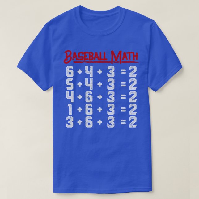 Baseball Math Double Play T-Shirt (Design Front)