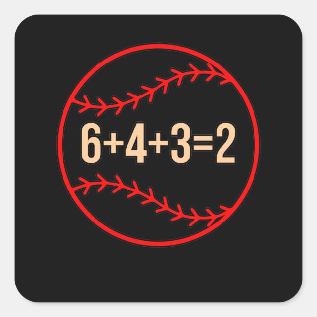 Baseball Math Sports Player Lover Coach Graphic Square Sticker (Front)