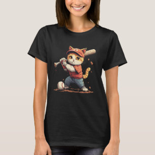 Baseball Mens, Womens & Kids Cat Baseball player T-Shirt