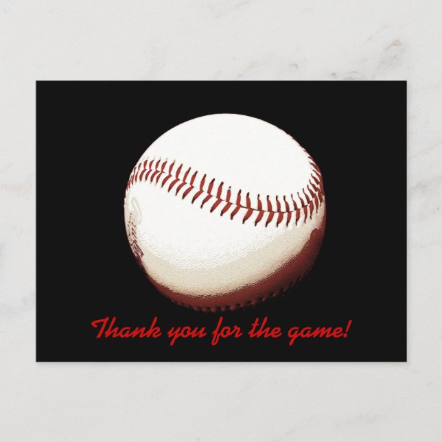 Baseball - merci pour le jeu - carte postale (Devant)
