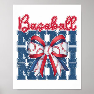 Baseball Mimi Coquette Bow Sport Mom Mothers Day Poster