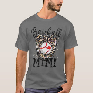 Baseball Mimi Leopard Game Day Baseball Lover Moth T-Shirt
