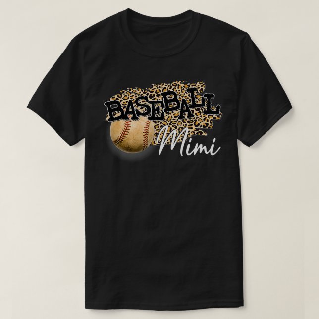 Baseball Mimi Leopard Mother's Day  T-Shirt (Design Front)