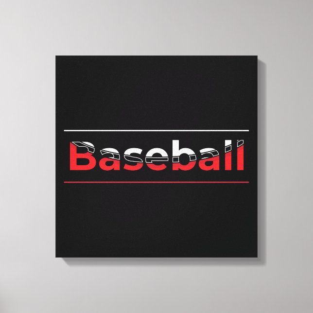 Baseball - Minimalist Art Geometric Arch Canvas Print (Front)