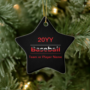 Baseball - Minimalist Art Geometric Arch Ceramic Ornament