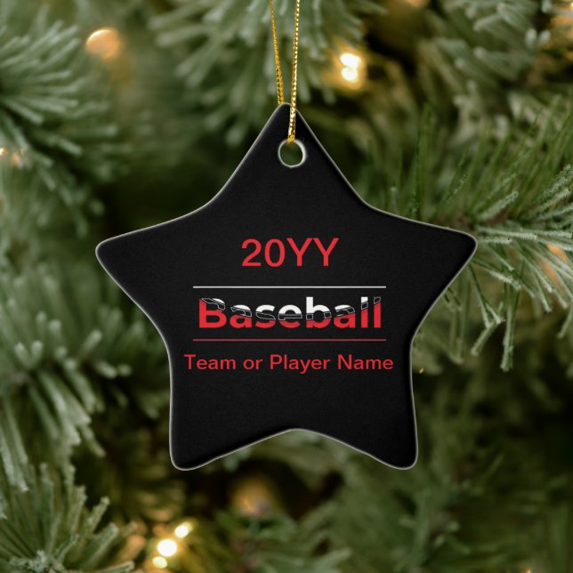 Baseball - Minimalist Art Geometric Arch Ceramic Ornament (Tree)