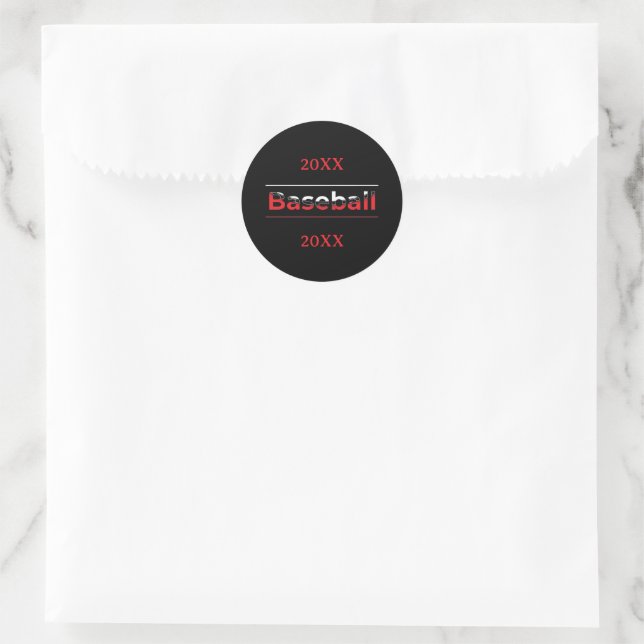 Baseball - Minimalist Art Geometric Arch Classic Round Sticker (Bag)