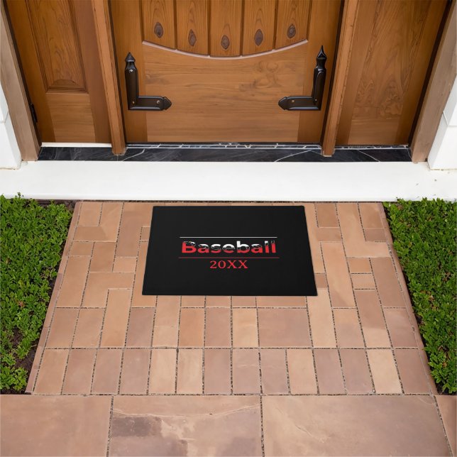 Baseball - Minimalist Art Geometric Arch Doormat (Outdoor)
