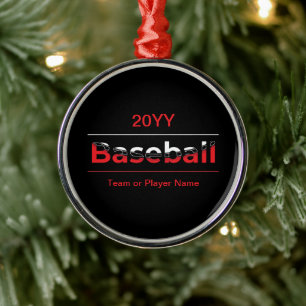 Baseball - Minimalist Art Geometric Arch Metal Ornament