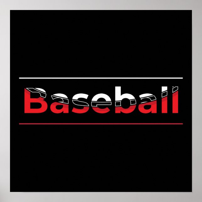 Baseball - Minimalist Art Geometric Arch Poster (Front)