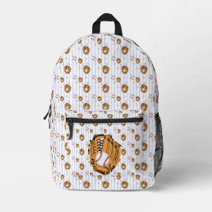 Baseball Mitt and Ball Printed Backpack