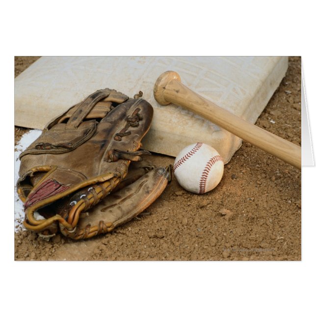 Baseball, Mitt et Bat sur la base (Devant horizontal)