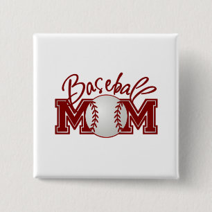 Baseball MOM 2 Inch Square Button