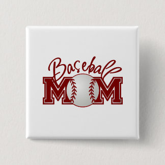 Baseball MOM 2 Inch Square Button