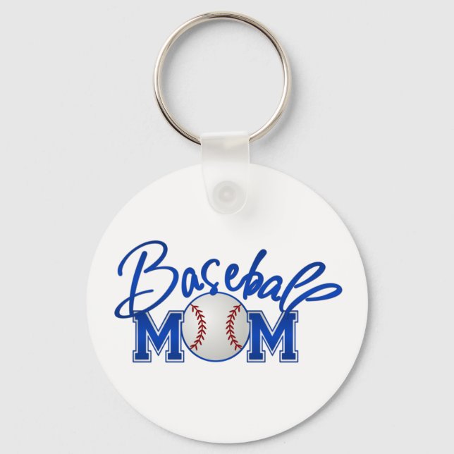 Baseball MOM blue Keychain (Front)