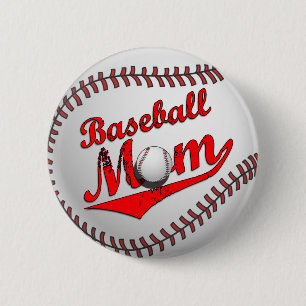 Baseball Mom Button