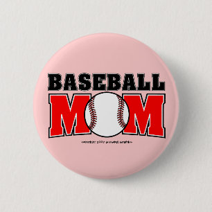 Baseball Mom Button