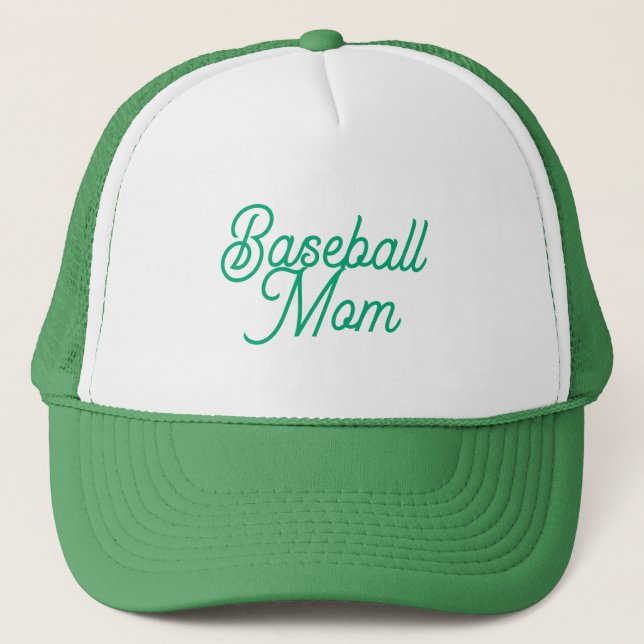 Baseball Mom Cap Green and White (Front)
