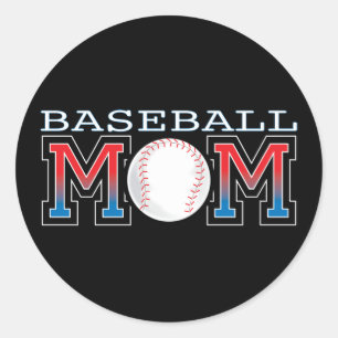Baseball Mom Classic Round Sticker