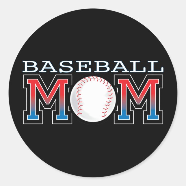 Baseball Mom Classic Round Sticker (Front)