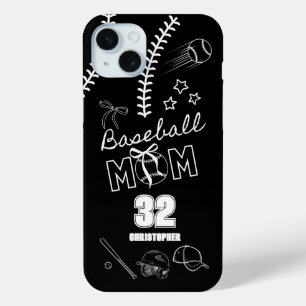 Baseball Mom Coquette Bow iPhone 15 Mini Case
