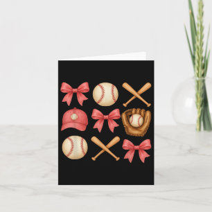 Baseball Mom Coquette Mothers Day Women Girls Base Card
