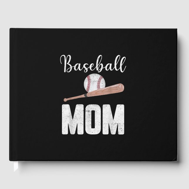 Baseball Mom Cute Baseball Gift Guest Book (Front)