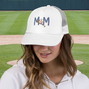 Baseball Mom Cute Navy Preppy Sports Mom Trucker Hat