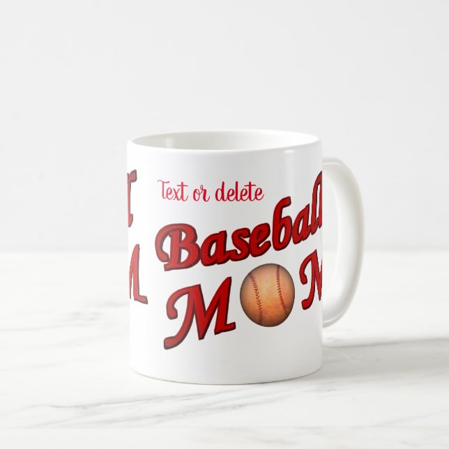 Baseball Mom Cute Personalized  Coffee Mug (Front Right)
