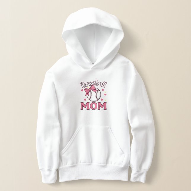 Baseball Mom Cute Pink Bow Design (Laydown)