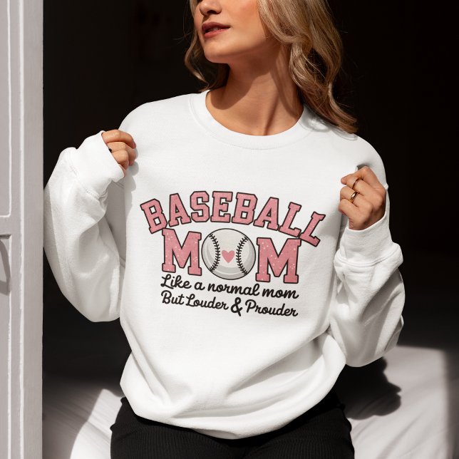 Baseball Mom cute Pink text Sweatshirt (Creator Uploaded)