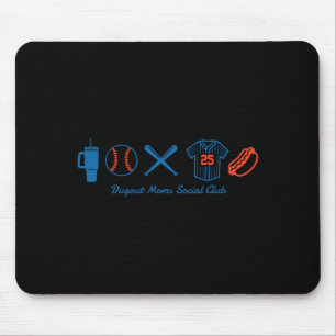 Baseball Mom Cute Softball Mama Design Mouse Pad