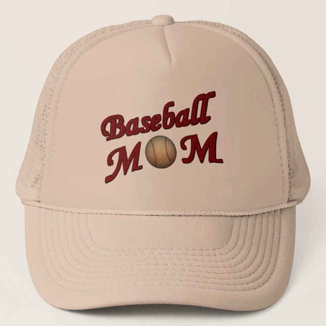 Baseball Mom Cute Trucker Hat (Front)