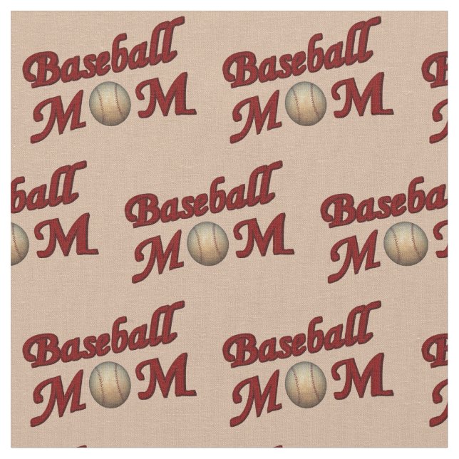 Baseball Mom Design Pattern Fabric (Close Up)